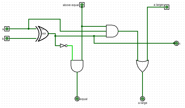 Элемент схемы, сравнивающий значения двух текущих битов